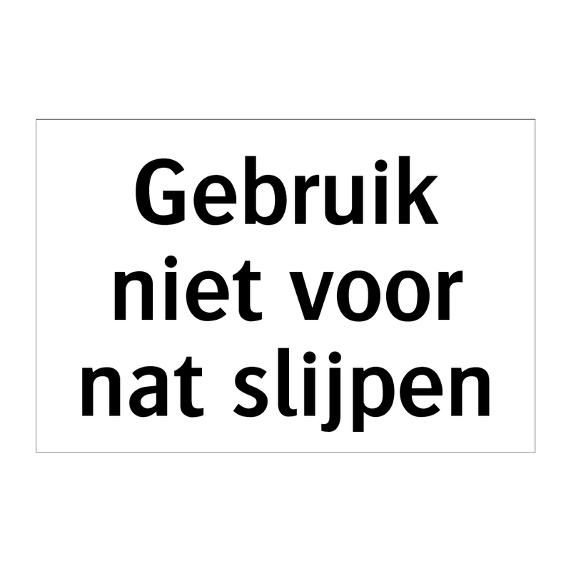 Gebruik niet voor nat slijpen