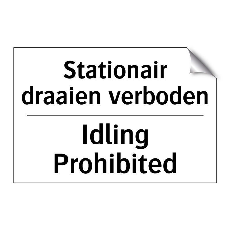 Stationair draaien verboden - Idling Prohibited