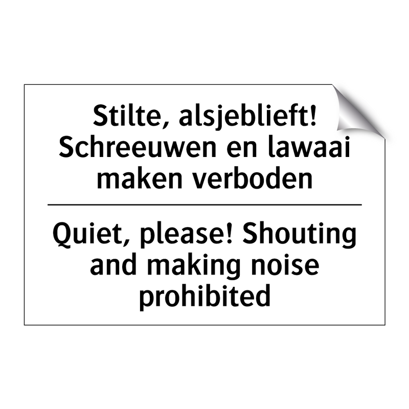 Stilte, alsjeblieft! Schreeuwen /.../ - Quiet, please! Shouting and making /.../