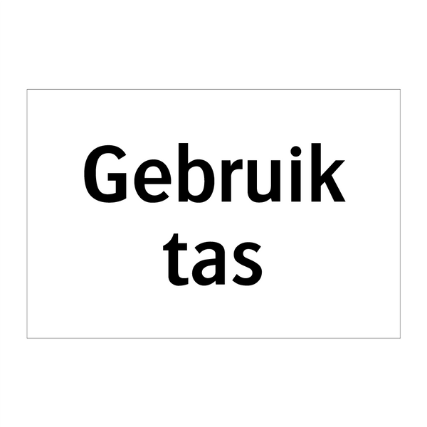 Gebruik tas