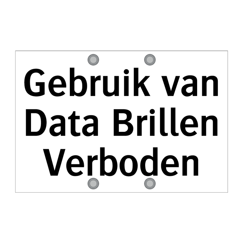 Gebruik van Data Brillen Verboden