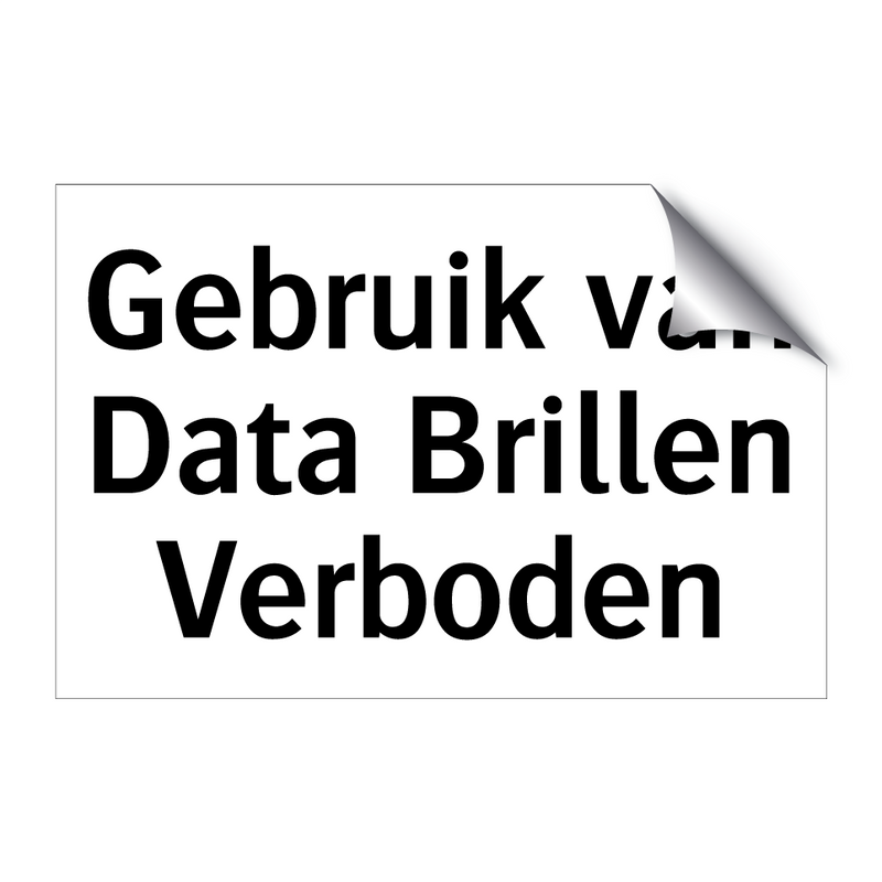 Gebruik van Data Brillen Verboden