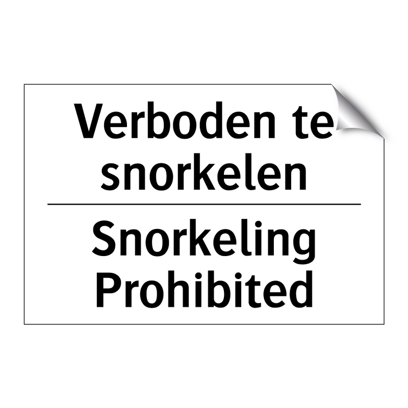 Verboden te snorkelen - Snorkeling Prohibited