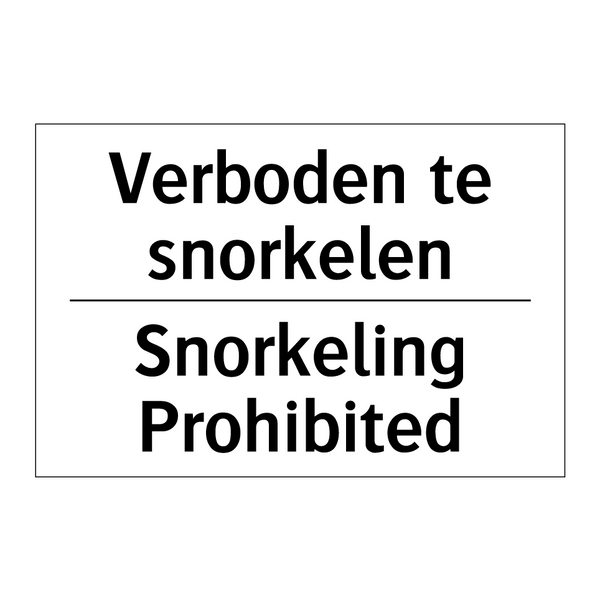 Verboden te snorkelen - Snorkeling Prohibited