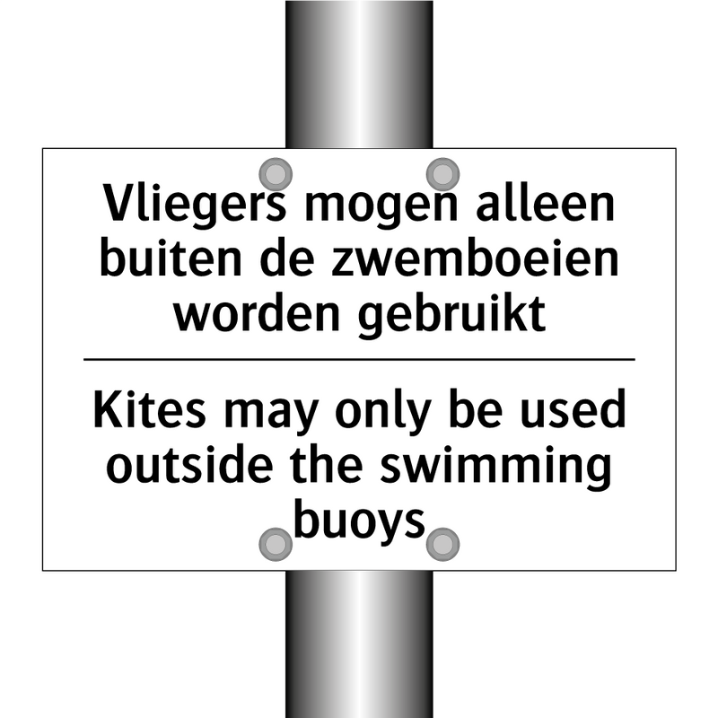 Vliegers mogen alleen buiten de /.../ - Kites may only be used outside /.../