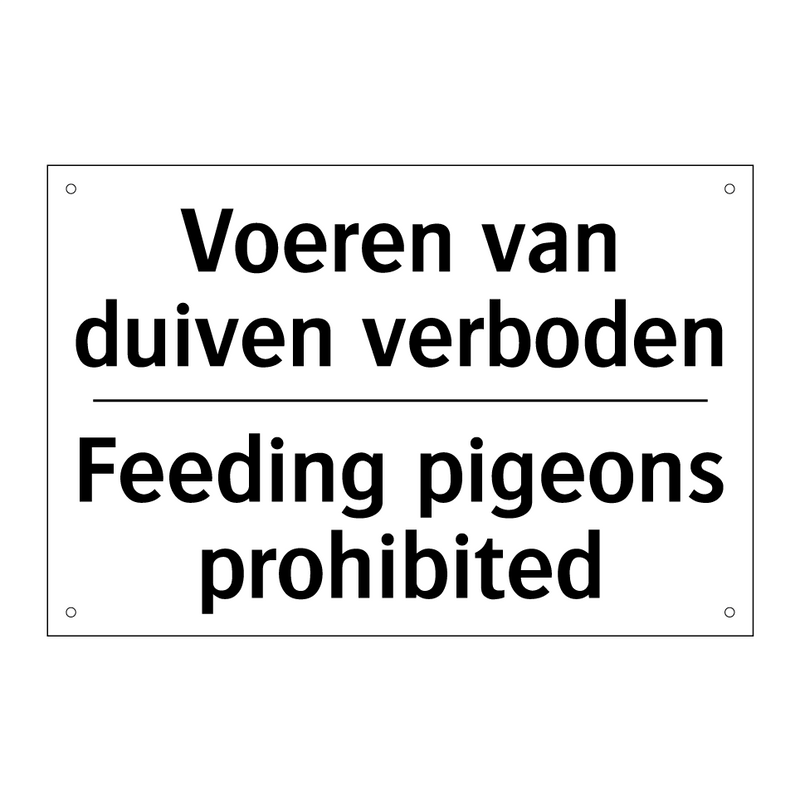 Voeren van duiven verboden - Feeding pigeons prohibited