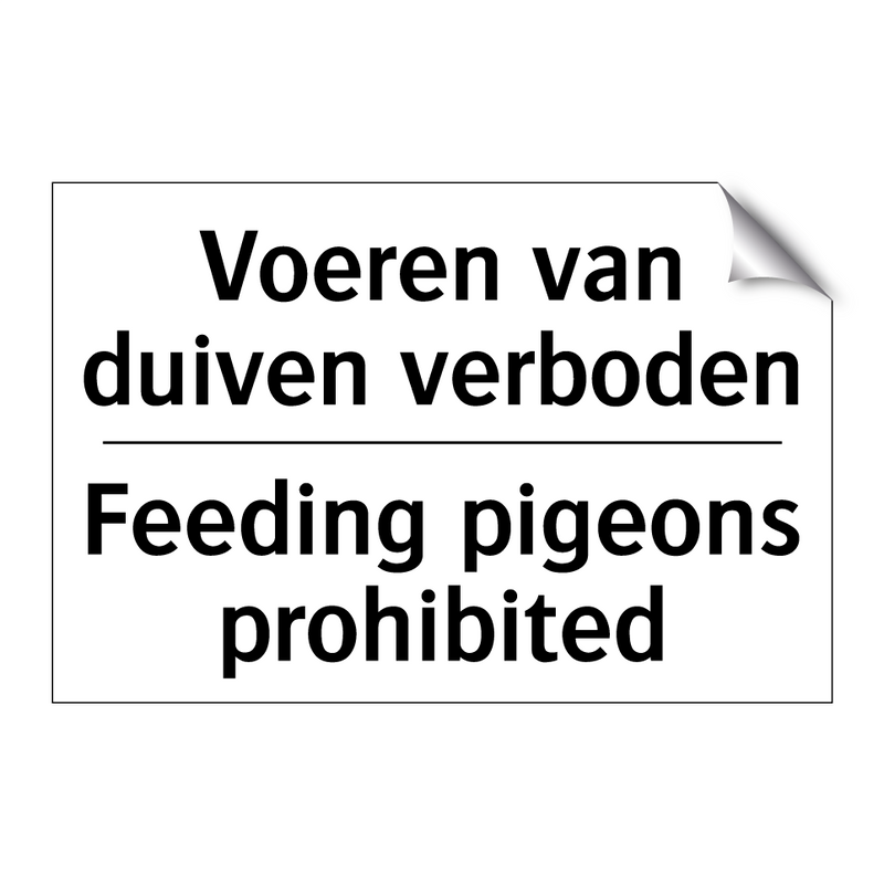 Voeren van duiven verboden - Feeding pigeons prohibited