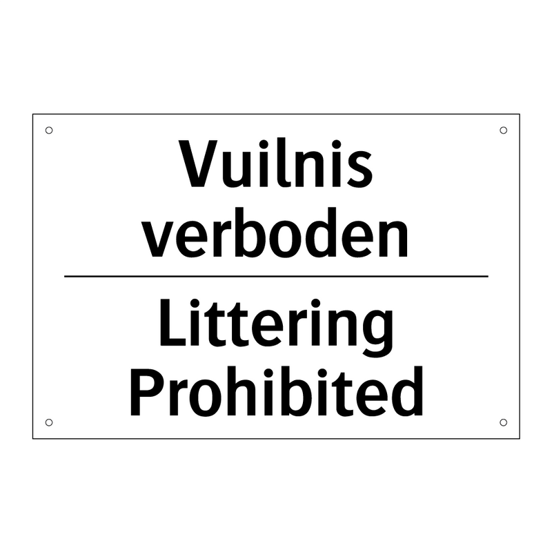 Vuilnis verboden - Littering Prohibited