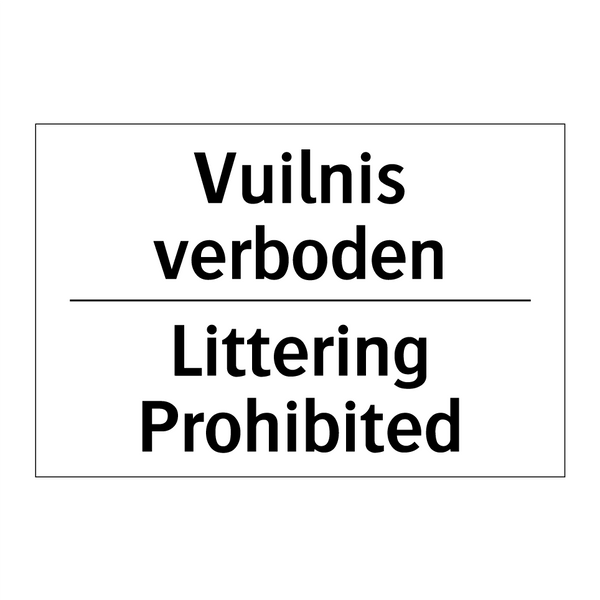 Vuilnis verboden - Littering Prohibited