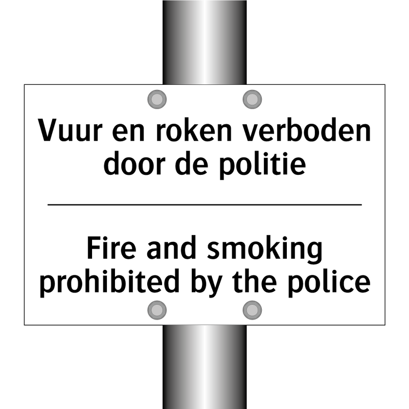 Vuur en roken verboden door de /.../ - Fire and smoking prohibited by /.../