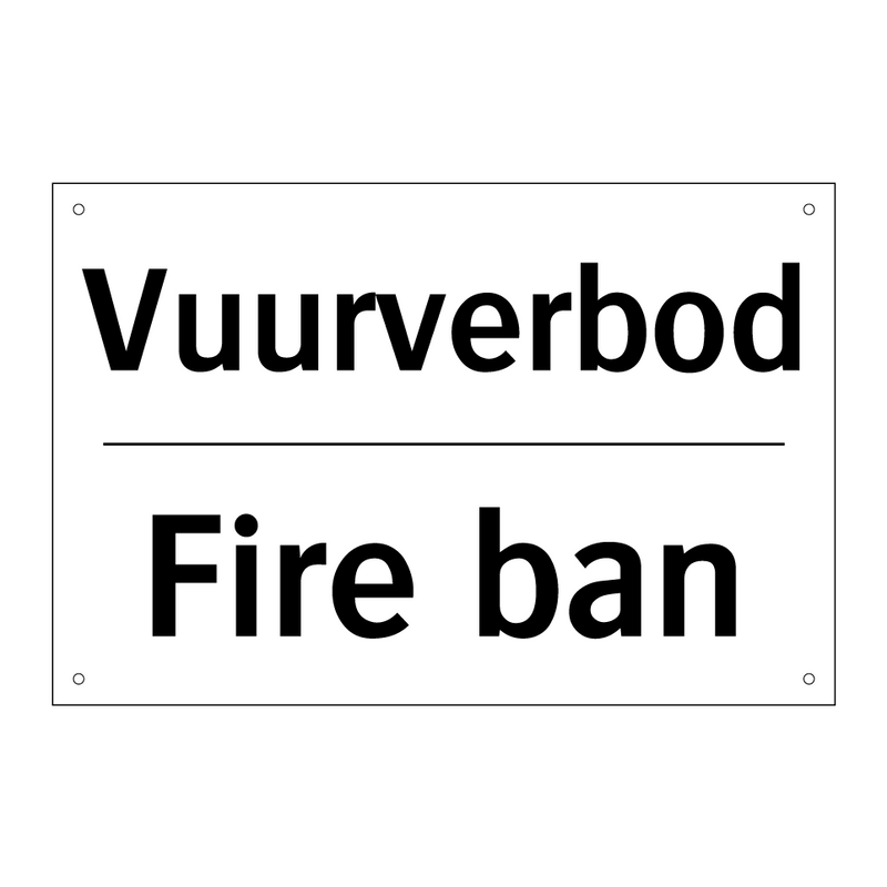 Vuurverbod - Fire ban