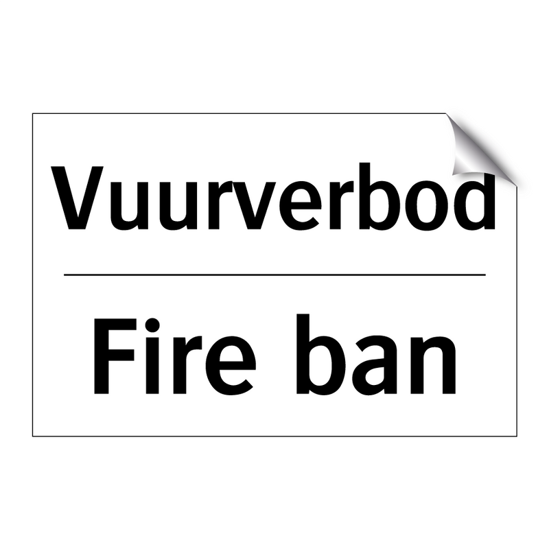 Vuurverbod - Fire ban