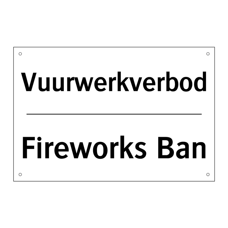 Vuurwerkverbod - Fireworks Ban