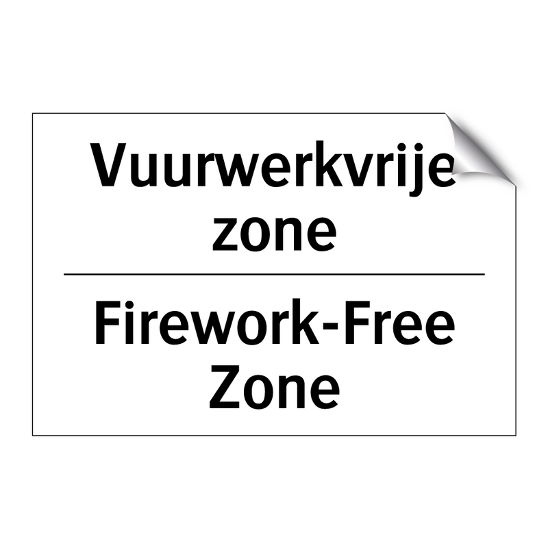 Vuurwerkvrije zone - Firework-Free Zone