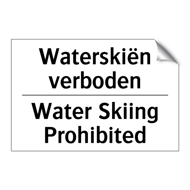 Waterskiën verboden - Water Skiing Prohibited