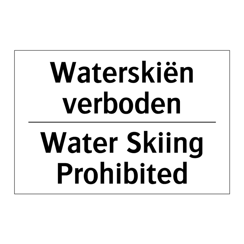 Waterskiën verboden - Water Skiing Prohibited