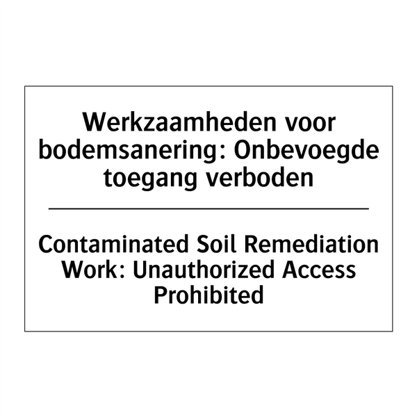 Werkzaamheden voor bodemsanering: /.../ - Contaminated Soil Remediation /.../