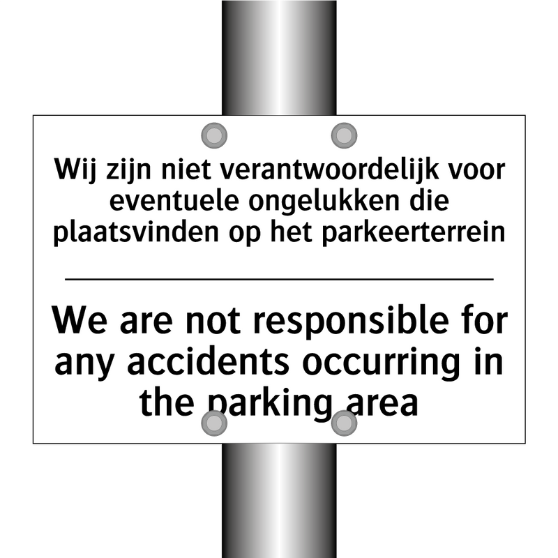 Wij zijn niet verantwoordelijk /.../ - We are not responsible for any /.../