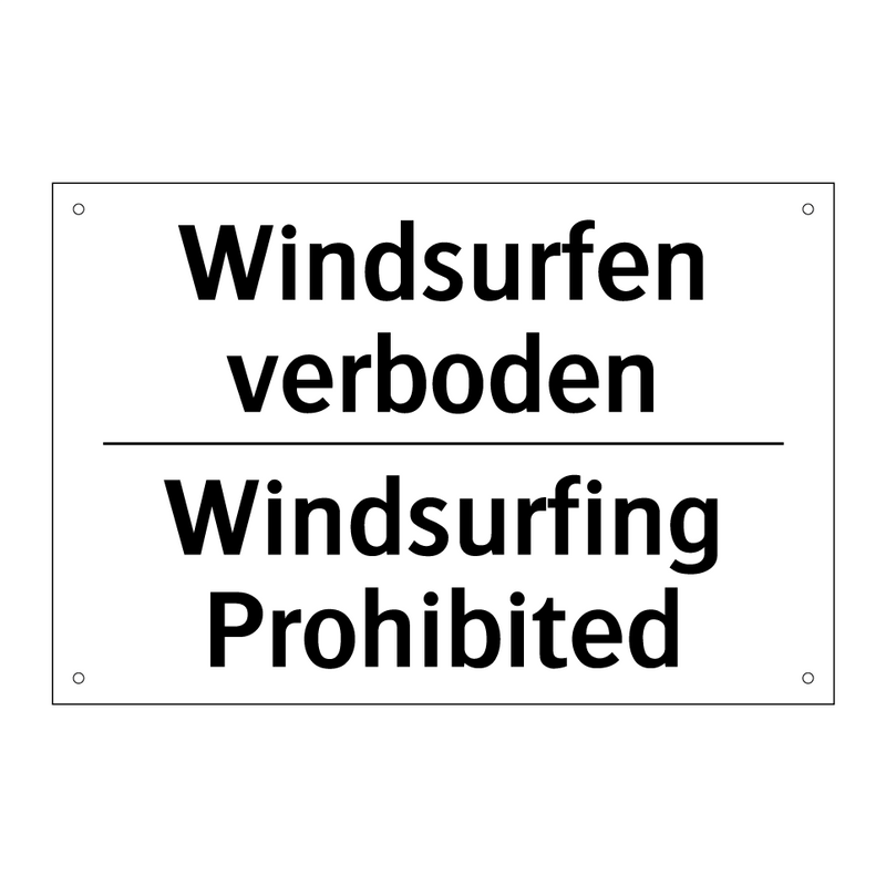 Windsurfen verboden - Windsurfing Prohibited