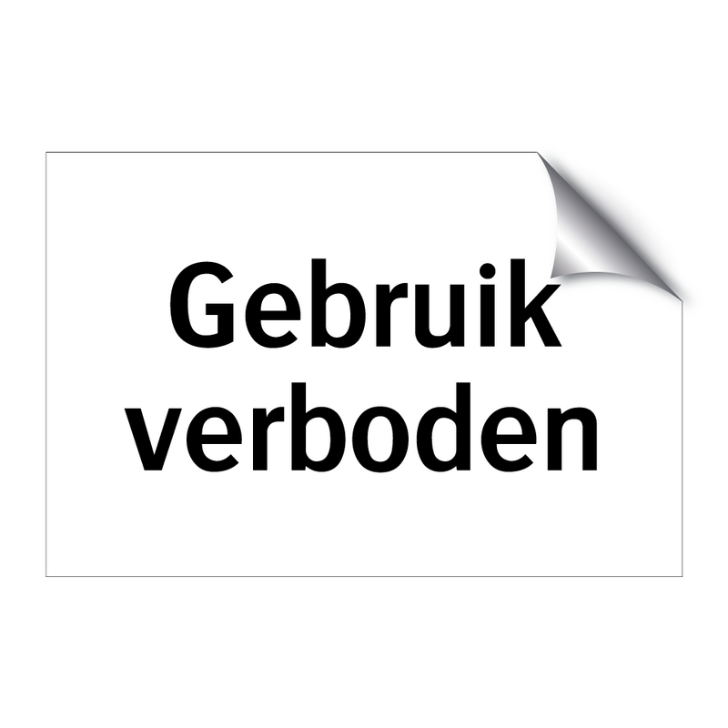 Gebruik verboden