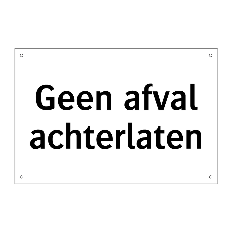 Geen afval achterlaten