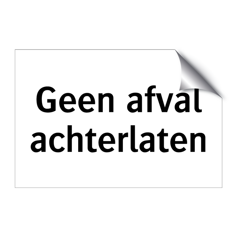 Geen afval achterlaten