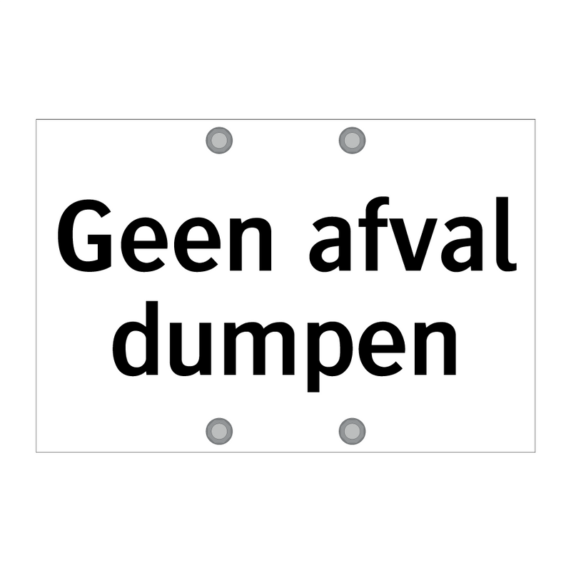 Geen afval dumpen