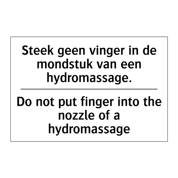 Steek geen vinger in de mondstuk /.../ - Do not put finger into the nozzle /.../