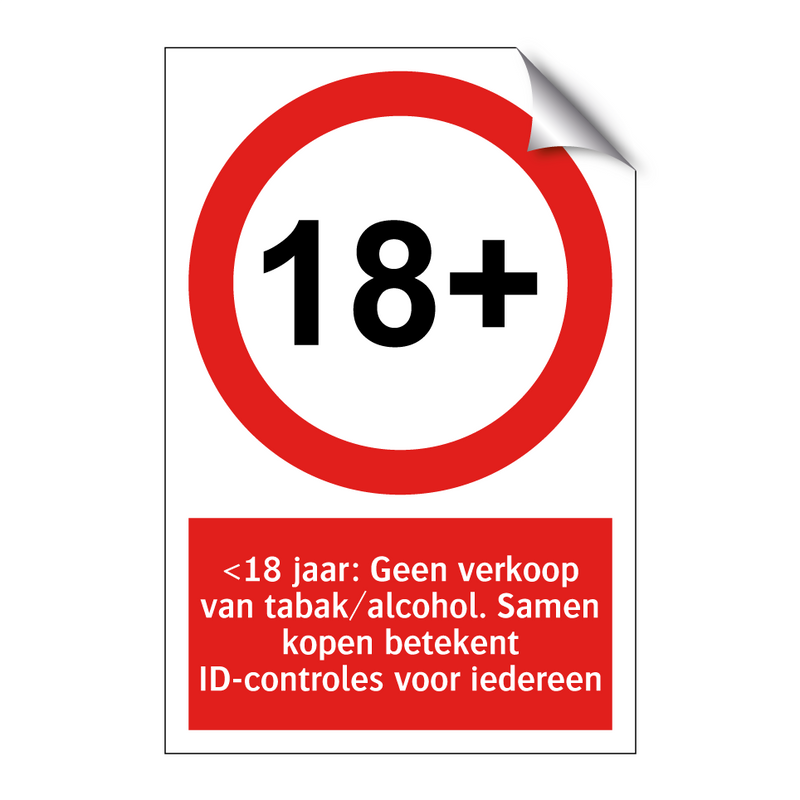 <18 jaar: Geen verkoop van tabak/alcohol. Samen kopen betekent ID-controles voor iedereen