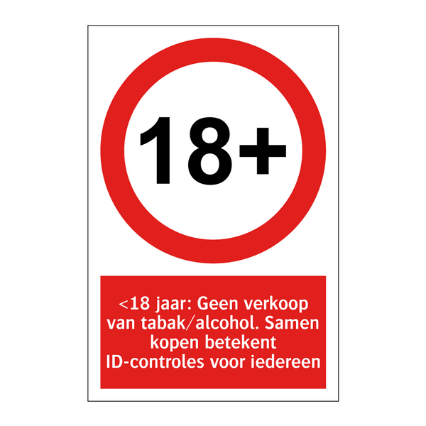 <18 jaar: Geen verkoop van tabak/alcohol. Samen kopen betekent ID-controles voor iedereen