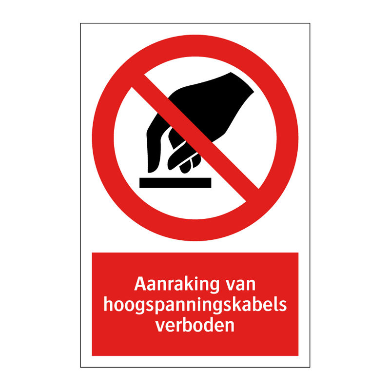 Aanraking van hoogspanningskabels verboden