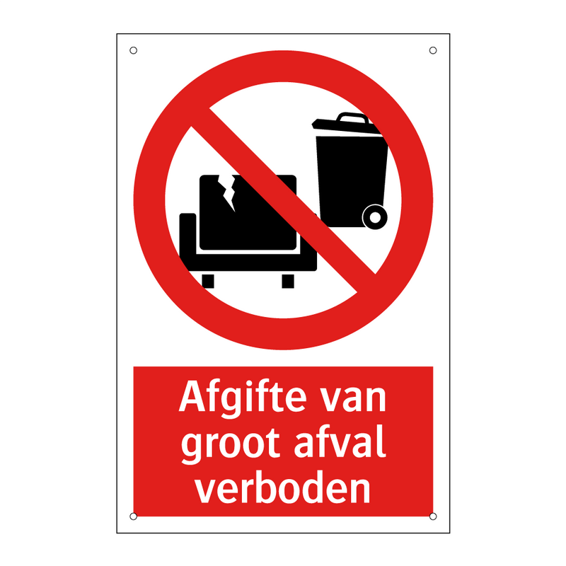 Afgifte van groot afval verboden