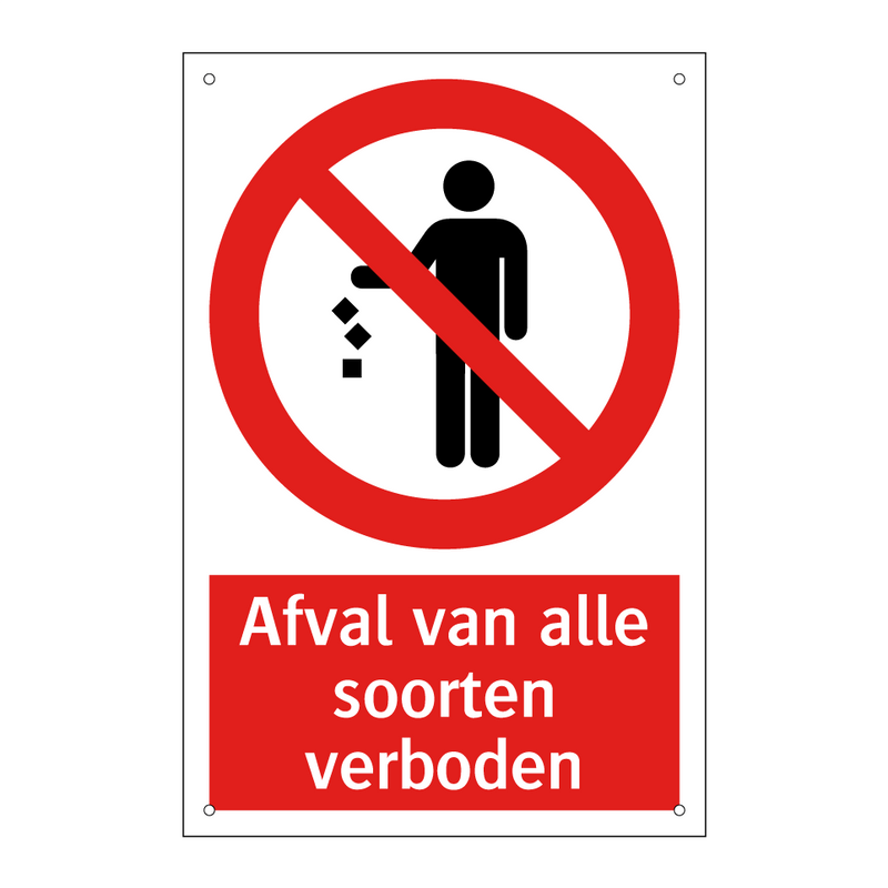 Afval van alle soorten verboden