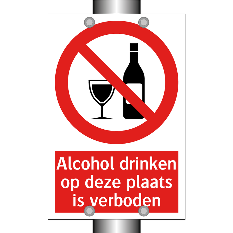 Alcohol drinken op deze plaats is verboden