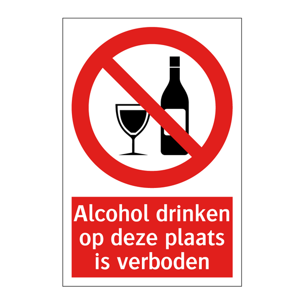 Alcohol drinken op deze plaats is verboden