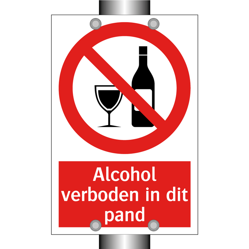 Alcohol verboden in dit pand