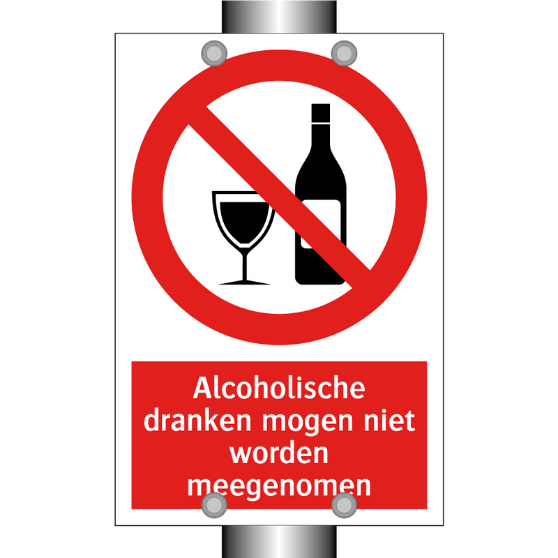 Alcoholische dranken mogen niet worden meegenomen