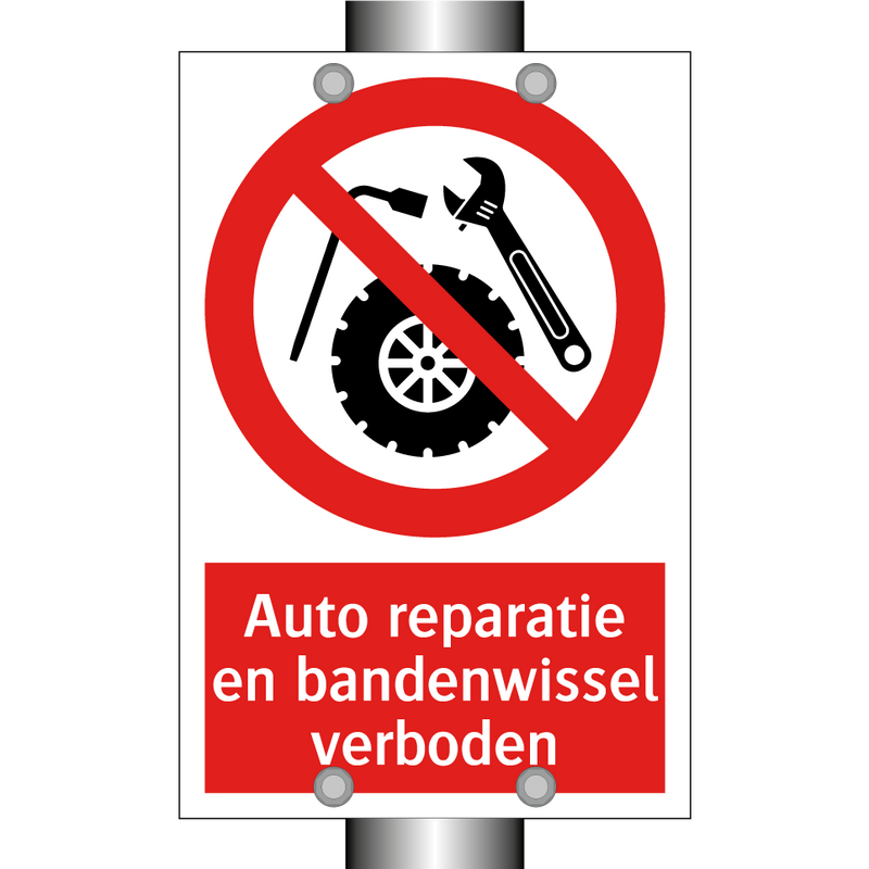 Auto reparatie en bandenwissel verboden