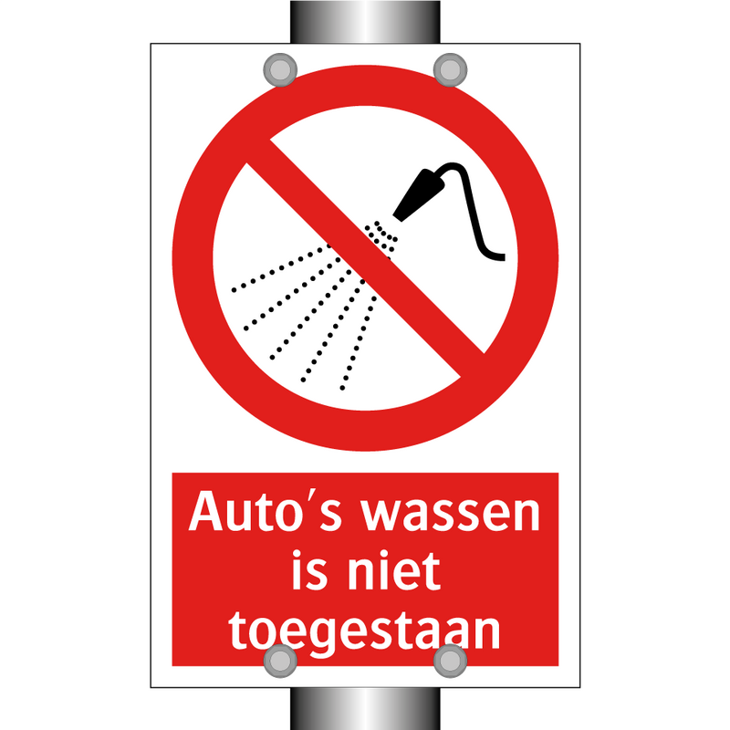 Auto's wassen is niet toegestaan