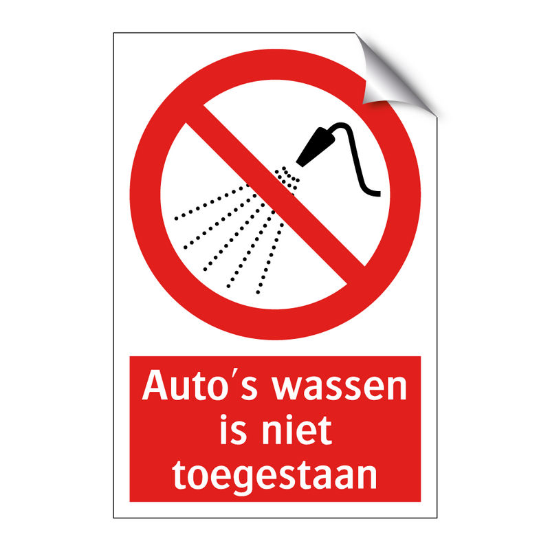 Auto's wassen is niet toegestaan