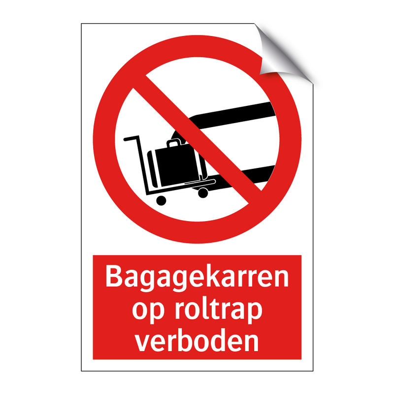 Bagagekarren op roltrap verboden