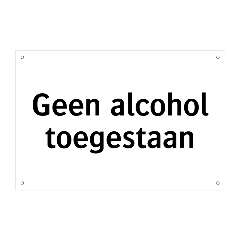 Geen alcohol toegestaan