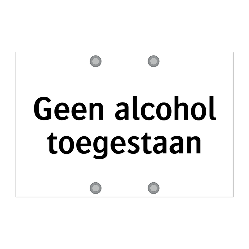 Geen alcohol toegestaan