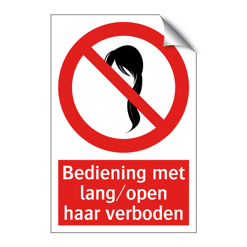 Bediening met lang/open haar verboden