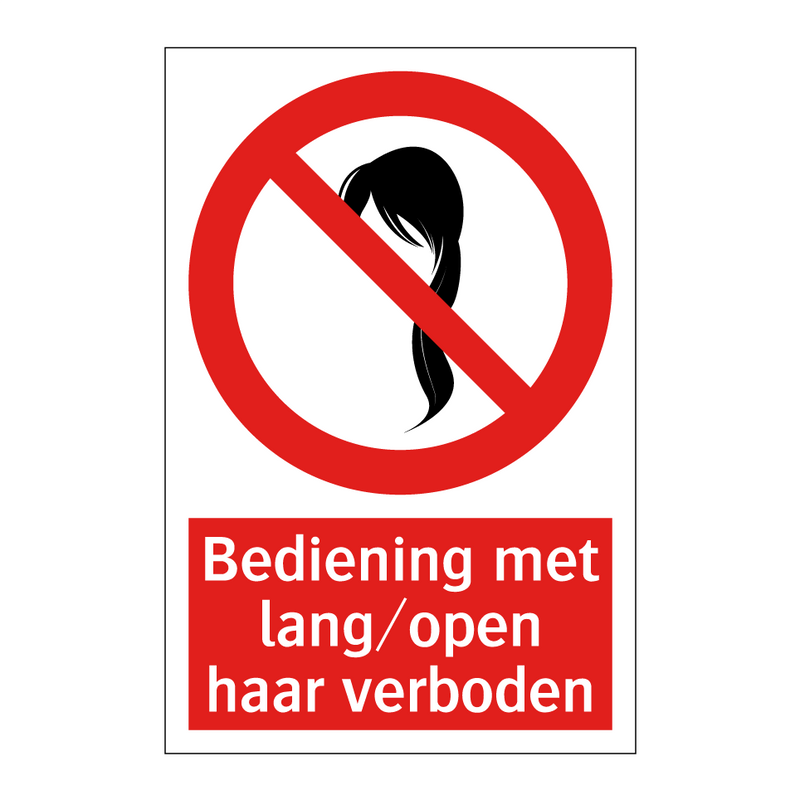 Bediening met lang/open haar verboden