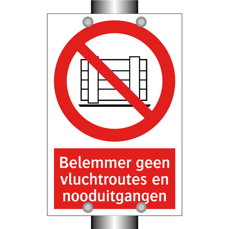 Belemmer geen vluchtroutes en nooduitgangen