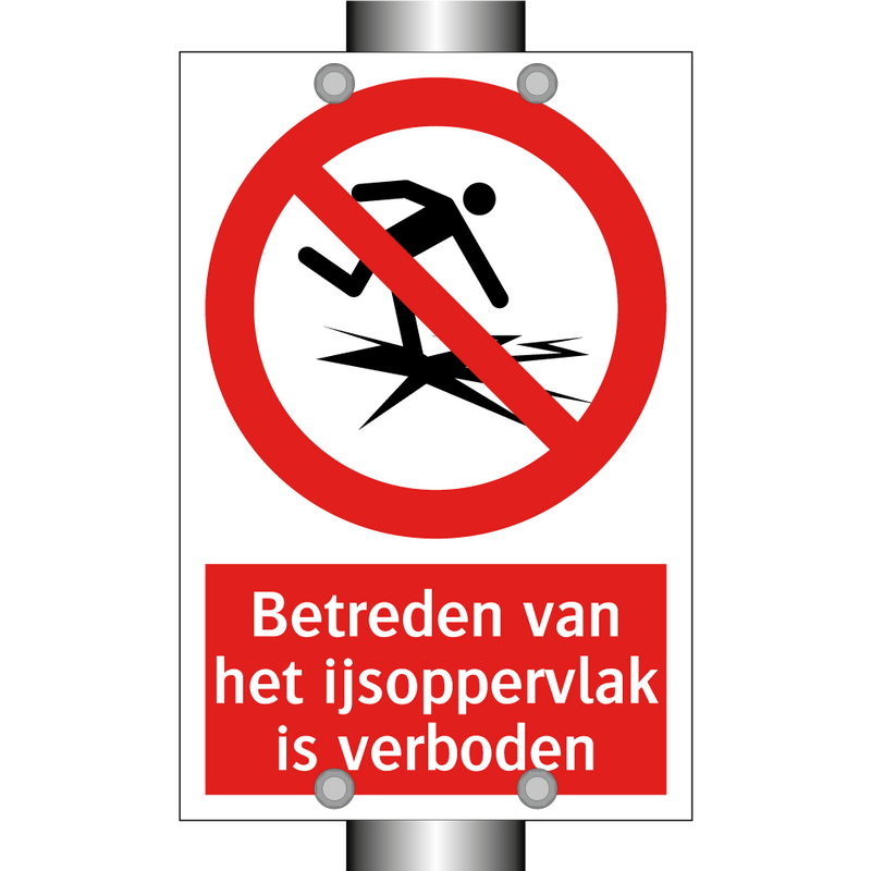 Betreden van het ijsoppervlak is verboden