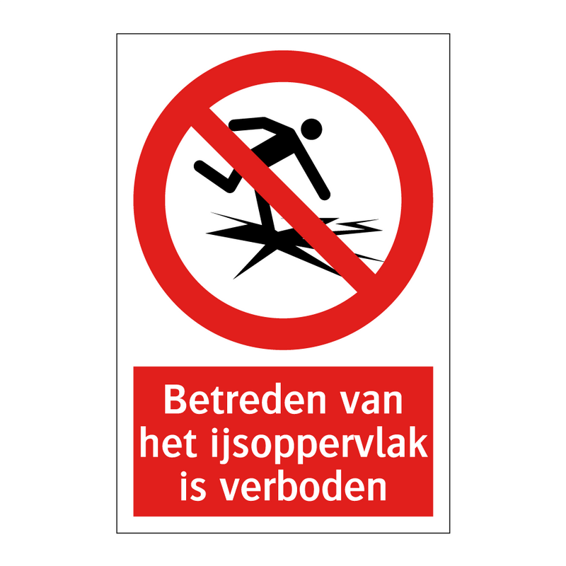 Betreden van het ijsoppervlak is verboden