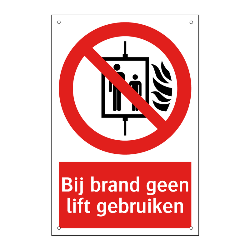 Bij brand geen lift gebruiken