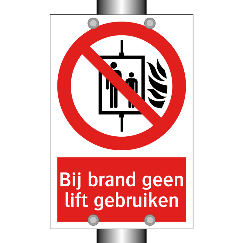 Bij brand geen lift gebruiken